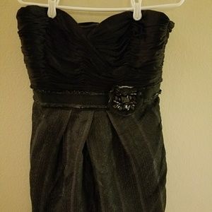 BCBG black strapless dress
